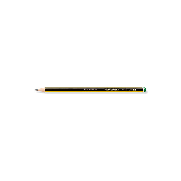 4007817104668 - STAEDTLER Bleistift Noris sechseckig Härtegrad 2H Minenstärke ca 2 mm gelb schwarz lackiert - 12 Stück (120-4)