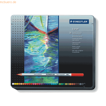 4007817124307 - STAEDTLER Aquarellstift karat 36er Metalletui Minenstärke 30 mm sechseckig lichtecht wasservermalbar - 1 Stück (125 M36)