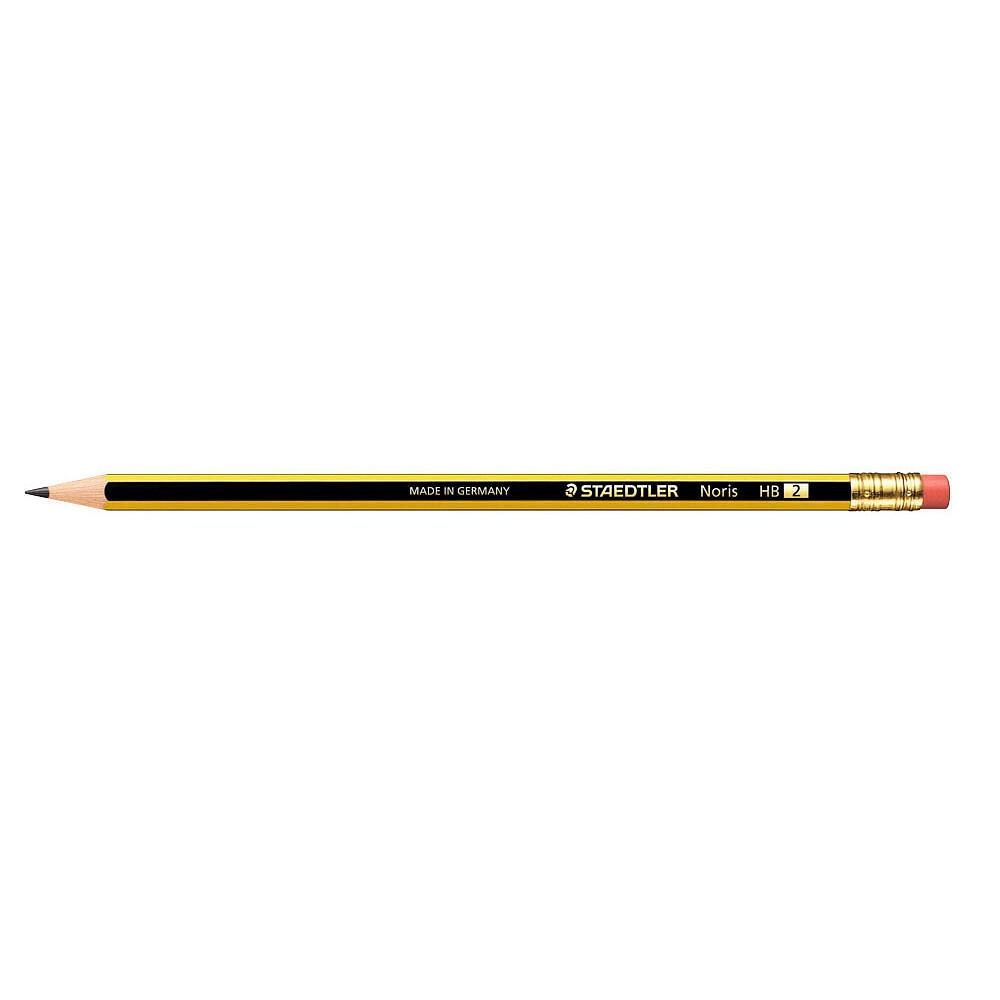 4007817132081 - STAEDTLER Noris 122 Bleistifte HB schwarz gelb mit Radierer 12 St (NORIS122HB)