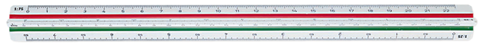 4007817148099 - STAEDTLER Dreikant-Maßstab Mars 561 98-4BK weiß aus Kunststoff farbige Hohlkehlen geprägte Teilung - 1 Stück (561 98-4BK)