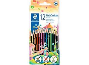 4007817185124 - STAEDTLER Buntstift Noris Colour WOPEX 12er Kartonetui sechseckig Streifen-Design ergonomische Soft-Oberfläche - 1 Stück (185 C12)