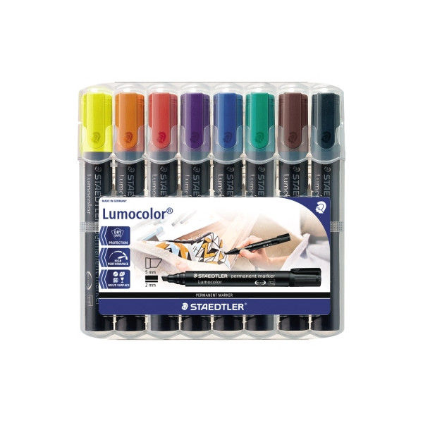 4007817186268 - Permanentmarker Lumocolor® 350 2-5mm gelb rot blau orange grün violett braun schwarz 4007817186268 350 WP8 8 Stück