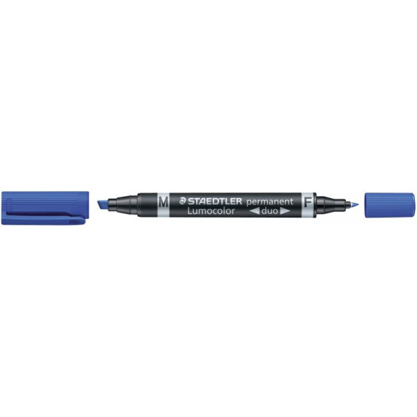 4007817186336 - Permanentmarker 348 B duo blau 06mm und 15mm Rundspitze 4007817186336 Staedtler (Lumocolor)