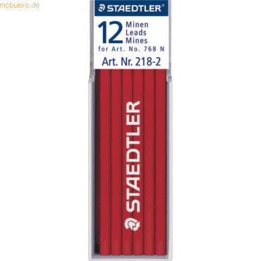 4007817212158 - STAEDTLER Lumocolor Mine non-permanent omnichrom rot Länge 70 mm für Trockenmarker Lumocolor non-permanent - 12 Stück (218-2)