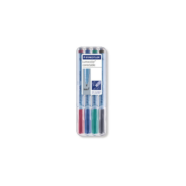 4007817305171 - Folienstift Lumocolor® correctable Strichstärke 1 mm Schreibfarbe rot blau grün schwarz dokumentenecht Nein - Staedtler