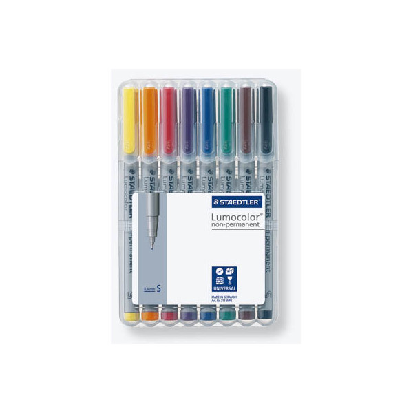 4007817307830 - STAEDTLER Lumocolor Non-Permanent Folienstifte Extra Fein Rundspitze Farbig sortiert 8 Stück