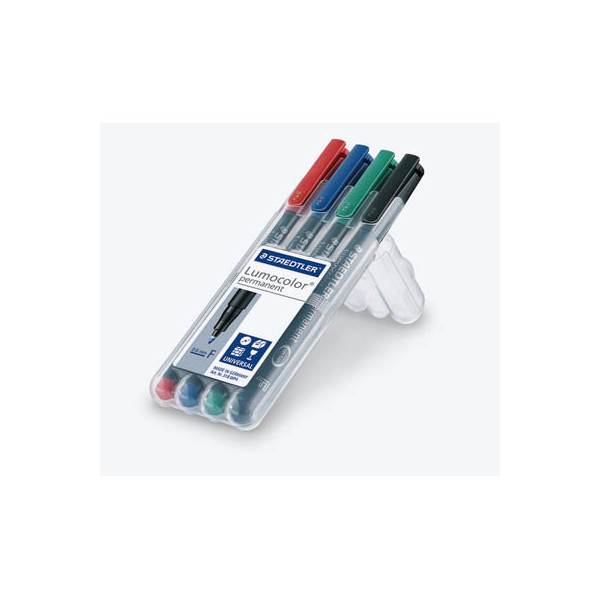 4007817310809 - STAEDTLER Lumocolor 318 OHP-Marker Fein Rundspitze 06 mm Farbig sortiert Nachfüllbar 4 Stück