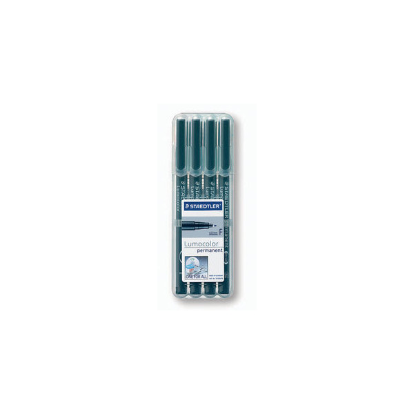 4007817318287 - STAEDTLER Lumocolor Universal Lumocolor Rundspitze Permanentmarker Fein Rundspitze 06 mm Schwarz Nachfüllbar 4 Stück