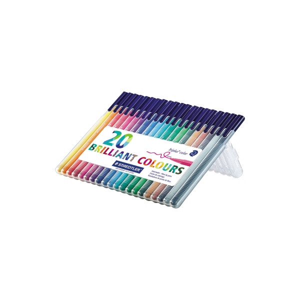 4007817323182 - STAEDTLER Fasermaler triplus color 20er Etui Minenstärke 10 mm dreieckig druckgesicherte Spitze (323 SB20)