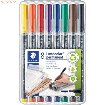 4007817323519 - Folienstift 314 B farbig sortiert 10-25 mm 8er-Etui permanent 4007817323519 Staedtler (Lumocolor) 8 Stück