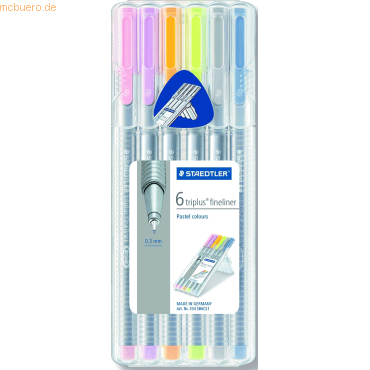 4007817336007 - 6 STAEDTLER triplus pastel COLOURS Fineliner farbsortiert 03 mm (334 SB6CS1)