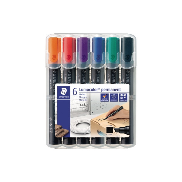 4007817337288 - Permanentmarker Lumocolor® 350 2-5mm orange rot violett blau grün schwarz 4007817337288 350 WP6 6 Stück