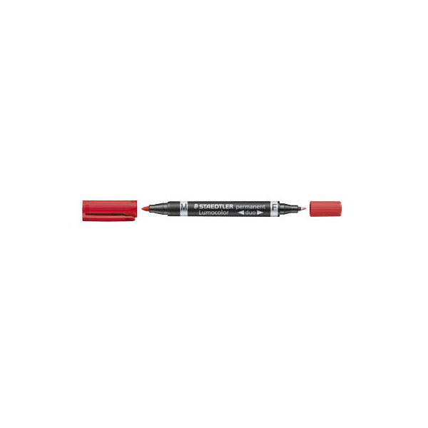 4007817348406 - Permanentmarker 348 duo rot 06mm und 15mm Rundspitze 4007817348406 Staedtler (Lumocolor)