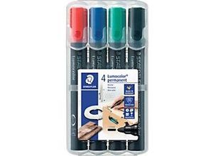 4007817352021 - Permanentmarker 352 4er Etui farbig sortiert 2mm Rundspitze 4007817352021 Staedtler (Lumocolor) 4 Stück