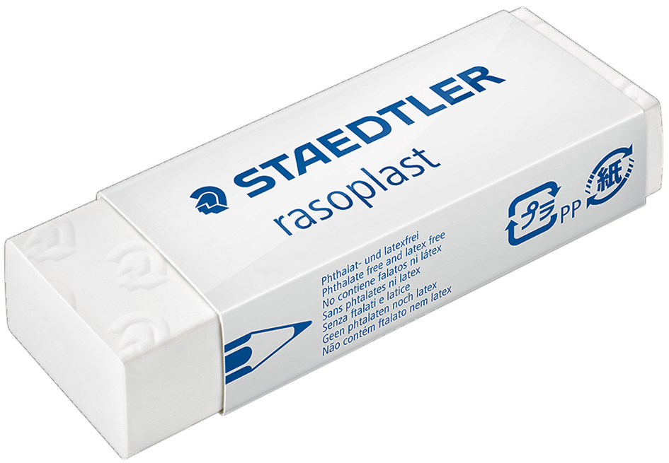 4007817524305 - Radiergummi rasoplast 65 x 23 x 12mm weiß 4007817524305 Stae