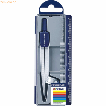 4007817550038 - STAEDTLER Schulzirkel Noris Club 550 55 Länge 1242 mm Präzisionszirkel im Klappdeckeletui mit stumpfwinkliger (550 55)