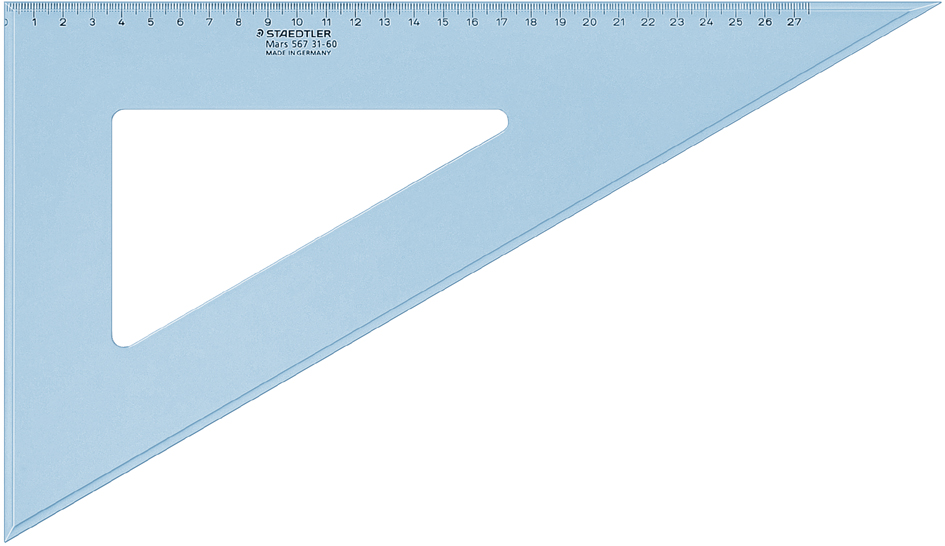 4007817567043 - STAEDTLER Zeichendreieck Mars 45 Grad Hypothenuse 320 mm aus Plexiglas mit Tuschekante Skalierung ab der - 10 Stück (567 31-60)