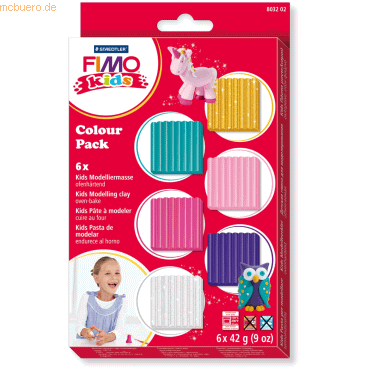 4007817805183 - Fimo Kids 8032-02 Girlie Modelliermasse-Set 6x 42g Colour 252 Gramm