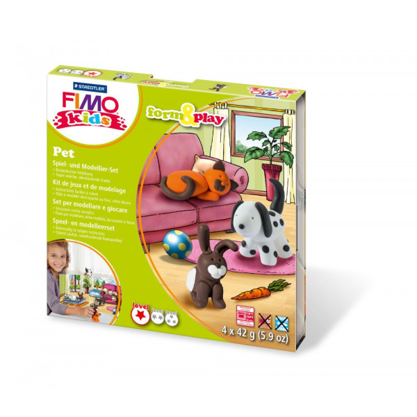 4007817806029 - Fimo Kids 8034-02LY Form&Play Modelliermasse-Set 4x 42g Pet 4007817806029 168 Gramm