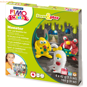 4007817806227 - Fimo Kids 8034-11LY Form&Play Modelliermasse-Set 4x 42g Monster 4007817806227 168 Gramm