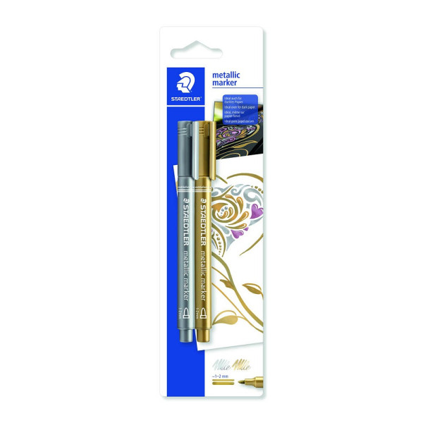 4007817832059 - STAEDTLER Lackmarker Lackmarker metal gold+sil 2St 10 - 20 mm Mehrfarbig