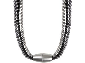 4007863604341 - Raffhalter Jana Gr 1 grau (dunkelgrau hellgrau schwarz) B15cm H65cm L5cm Ø68cm Mischgewebe Raffhalter Mit Magnetverschluß