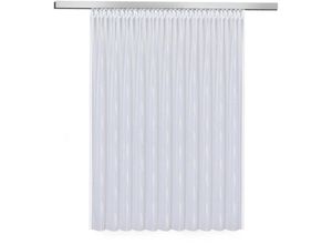 4007863653134 - Gardine Vera Gardinen Gr 150 cm Smokband 450 cm weiß Smokband Voile Grundware mit Scherli Effekt