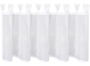 4007863688846 - Scheibengardine Hania Gr 1 weiß (sanftes weiß weiß) B145cm H50cm Wirkware Polyester Gardinen SB-Schlaufenbistro HANIA