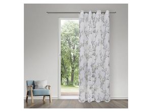 4007863690962 - Gardine Finia Gr 1 grau (weiß taupe) B140cm H245cm Wirkware Polyester Gardinen SB-Ösenschal Finia