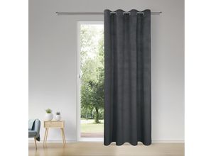 4007863698470 - Vorhang Indra Gr 1 grau (anthrazit) B145cm H245cm Polyester Gardinen SB-Ösenschal Indra