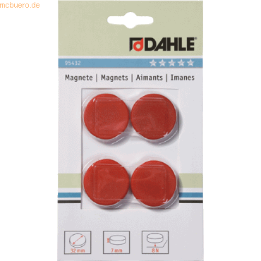 4007885934327 - 10 x Magnete 32mm rot VE=4 Stück