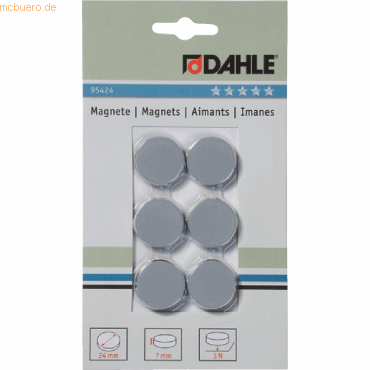 4007885984247 - 10 x Magnete 24mm grau VE=6 Stück