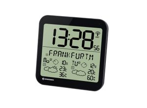 4007922041445 - BRESSER MyTime Meteotime LCD Wetter-Wanduhr Farbe schwarz