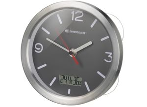 4007922061856 - 8020116 Funk Wanduhr 170 mm x 60 mm Grau Badezimmer- Feuchtraum geeignet spritzwassergeschützt