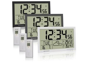 4007922093482 - BRESSER MyTime Jumbo LCD Wetter-Wanduhr Farbe anthracite