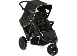 4007923513040 - Geschwisterwagen HAUCK Freerider black schwarz (black) Baby Kinderwagen mit schwenk- und feststellbarem Vorderrad