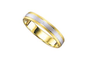 4007972026966 - Trauring FIRETTI Schmuck Geschenk Gold 375 Hochzeit Ehering LIEBE Fingerringe Gr 165 ohne Brillant Gelbgold 375-Weißgold 375 4 mm goldfarben (gelbgoldfarben weißgoldfarben) Trauringe Made in Germany wahlweise mit oder ohne Brillant