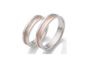 4007972368950 - Trauring FIRETTI Schmuck Geschenk Hochzeit Ehering LIEBE Fingerringe Gr 50 mit Zirkonia Silber 925 (Sterlingsilber) 5 mm rosegold (silberfarben roségoldfarben kristallweiß) Trauringe wahlweise mit oder ohne Zirkonia