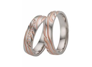 4007972374937 - Trauring FIRETTI Schmuck Geschenk Hochzeit Ehering LIEBE Fingerringe Gr 16 mit Zirkonia Silber 925 (Sterlingsilber) 5 mm rosegold (silberfarben roségoldfarben kristallweiß) Trauringe wahlweise mit oder ohne Zirkonia