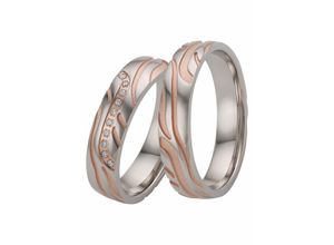 4007972374982 - Trauring FIRETTI Schmuck Geschenk Hochzeit Ehering LIEBE Fingerringe Gr 18 ohne Zirkonia Silber 925 (Sterlingsilber) 5 mm rosegold (silberfarben roségoldfarben) Trauringe wahlweise mit oder ohne Zirkonia