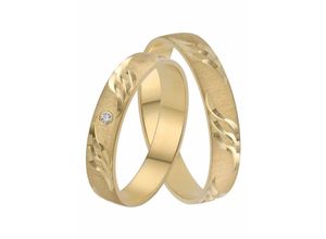 4007972375354 - Trauring FIRETTI Schmuck Geschenk Gold 375 Hochzeit Ehering LIEBE Welle Fingerringe Gr 165 ohne Brillant Gelbgold 375 4 mm gelb (gelbgoldfarben) Trauringe Made in Germany wahlweise mit oder ohne Brillant