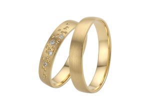 4007972376054 - Trauring FIRETTI Schmuck Geschenk Gold 375 Hochzeit Ehering LIEBE Sterne Fingerringe Gr 165 003 ct SI = kleine Einschlüsse mit Brillanten Gelbgold 375 4 mm gelb (gelbgoldfarben) Trauringe Made in Germany wahlweise mit oder ohne Brillanten