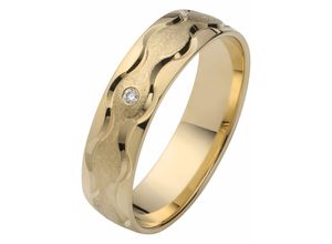 4007972378737 - Trauring FIRETTI Schmuck Geschenk Gold 375 Hochzeit Ehering LIEBE Welle Fingerringe Gr 165 001 ct SI = kleine Einschlüsse mit Brillant Gelbgold 375 5 mm gelb (gelbgoldfarben) Trauringe Made in Germany wahlweise mit oder ohne Brillant