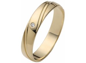 4007972379819 - Trauring FIRETTI Schmuck Geschenk Gold 375 Hochzeit Ehering LIEBE Fingerringe Gr 165 001 ct SI = kleine Einschlüsse mit Brillant Gelbgold 585 4 mm gelb (gelbgoldfarben) Trauringe Made in Germany wahlweise mit oder ohne Brillant