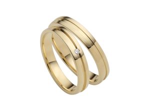 4007972542893 - Trauring FIRETTI Schmuck Geschenk Gold 750 Hochzeit Ehering LIEBE Fingerringe Gr 50 002 ct SI = kleine Einschlüsse mit Brillant Gelbgold 585 35 mm gelb (gelbgoldfarben) Trauringe Made in Germany wahlweise mit oder ohne Brillant