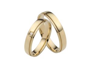 4007972545580 - Trauring FIRETTI Schmuck Geschenk Gold 750 Hochzeit Ehering LIEBE Fingerringe Gr 50 001 ct SI = kleine Einschlüsse mit Brillant Gelbgold 375 4 mm gelb (gelbgoldfarben) Trauringe Made in Germany wahlweise mit oder ohne Brillant