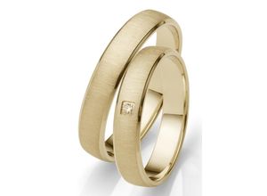 4007972547072 - Trauring FIRETTI Schmuck Geschenk Gold 750 Hochzeit Ehering LIEBE Fingerringe Gr 50 001 ct SI = kleine Einschlüsse mit Brillant Gelbgold 375 4 mm gelb (gelbgoldfarben) Trauringe Made in Germany wahlweise mit oder ohne Brillant