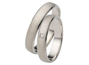 4007972547195 - Trauring FIRETTI Schmuck Geschenk Gold 750 Hochzeit Ehering LIEBE Fingerringe Gr 50 001 ct SI = kleine Einschlüsse mit Brillant Weißgold 375 4 mm weiß (weißgoldfarben) Trauringe Made in Germany wahlweise mit oder ohne Brillant