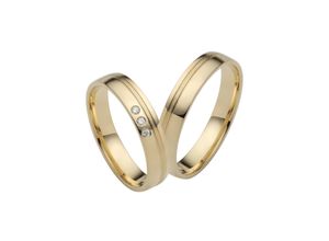 4007972548871 - Trauring FIRETTI Schmuck Geschenk Gold 750 Hochzeit Ehering LIEBE Fingerringe Gr 50 003 ct SI = kleine Einschlüsse mit Brillanten Gelbgold 585 4 mm gelb (gelbgoldfarben) Trauringe Made in Germany wahlweise mit oder ohne Brillanten