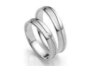 4007972551154 - Trauring FIRETTI Schmuck Geschenk Gold 750 Hochzeit Ehering LIEBE Fingerringe Gr 50 ohne Brillant Weißgold 585 4 mm weiß (weißgoldfarben) Trauringe Made in Germany wahlweise mit oder ohne Brillant